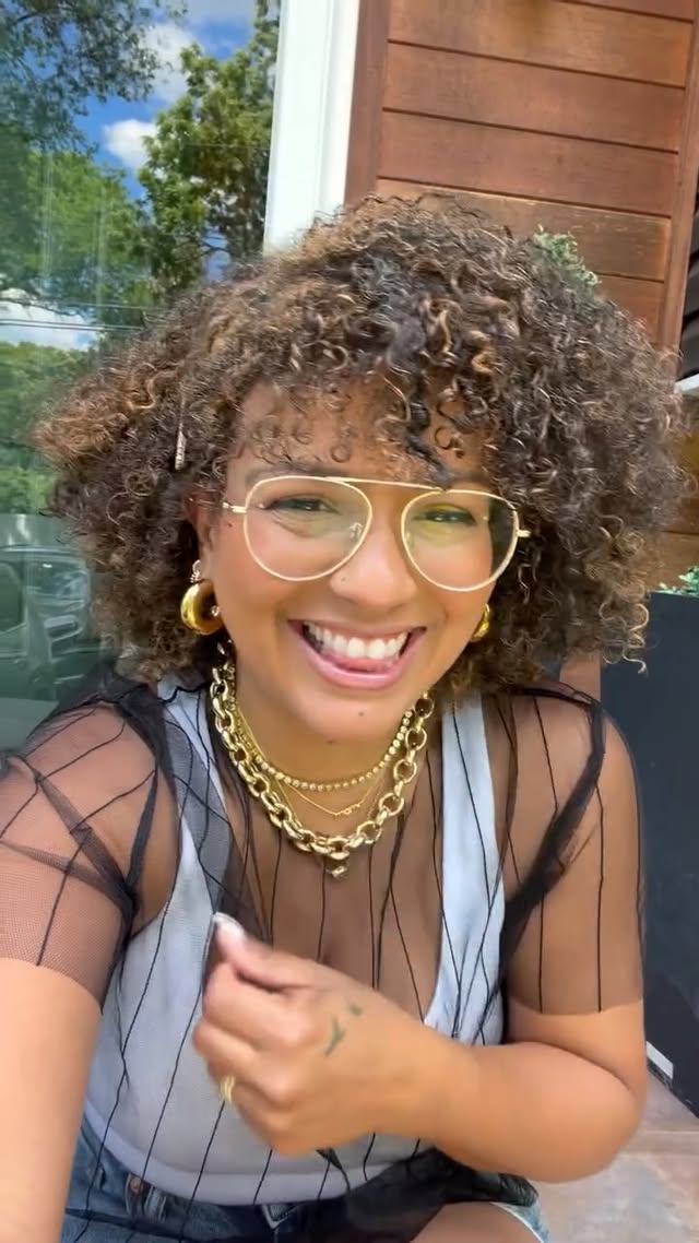 Instagram post: client with golden curls