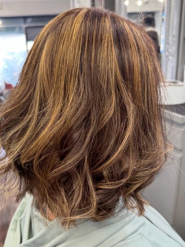 Instagram post: layered caramel balayage