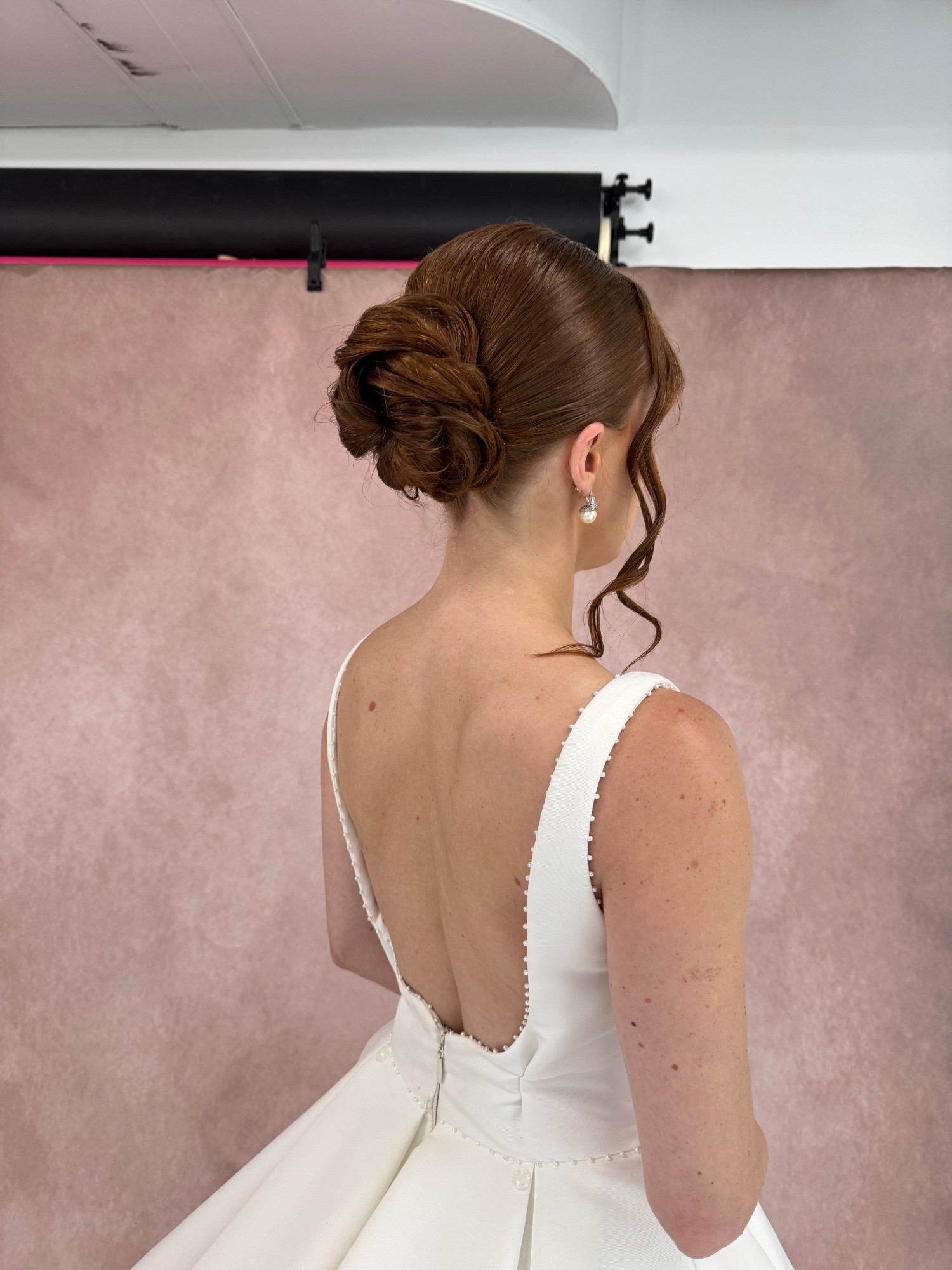 Elegant bridal chignon styled at Ponte Bella