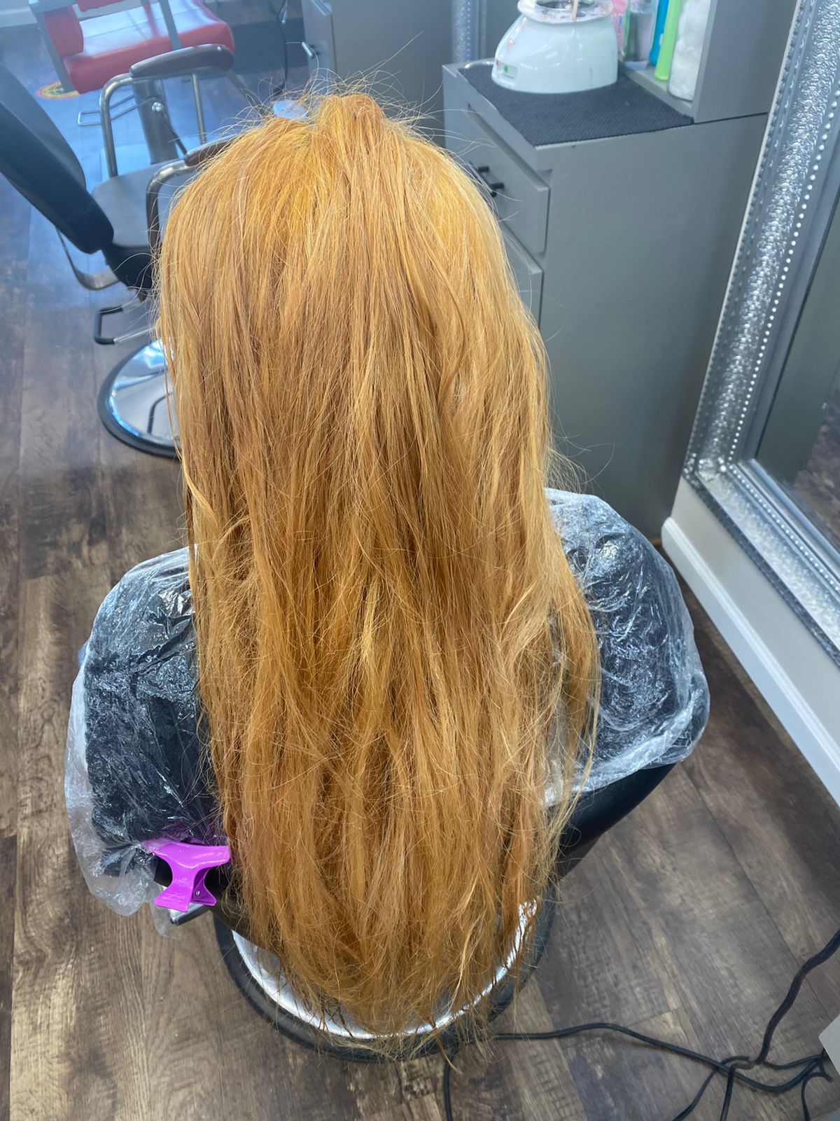 Client hair before color correction